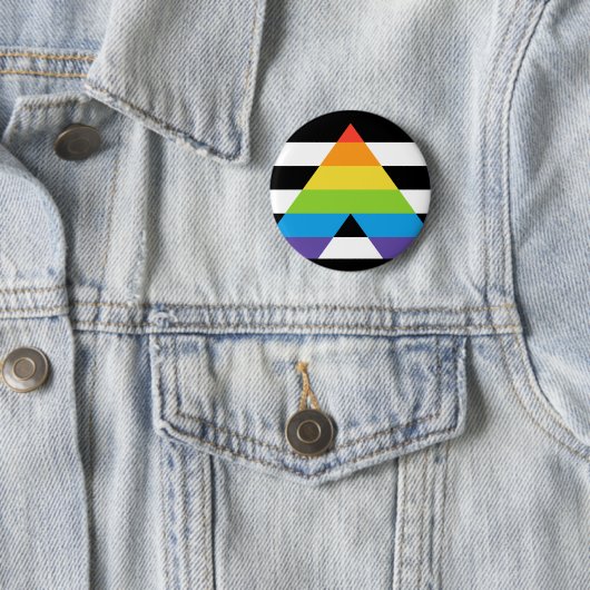 LGBTQ-Flag mit dem Alily Pride Button (Beispiel)