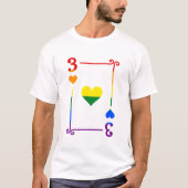 LGBTQ-Flag mit drei Karten 3 Herz T-Shirt (Vorderseite)