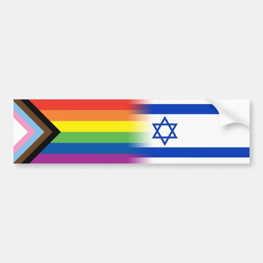 LGBTQ-Flag mit inklusivem Fortschrittstempelflagge Autoaufkleber (Vorne)