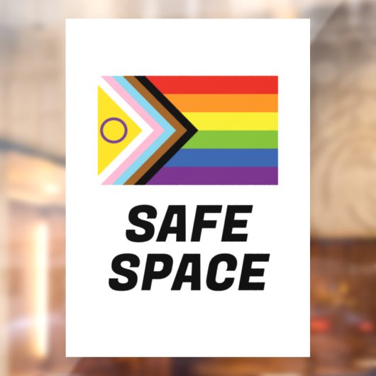 LGBTQ-Flag mit progressiven Werten im abgesicherte Fensteraufkleber (Blatt 2)