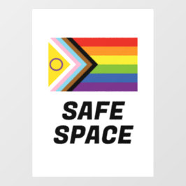 LGBTQ-Flag mit progressiven Werten im abgesicherte Fensteraufkleber