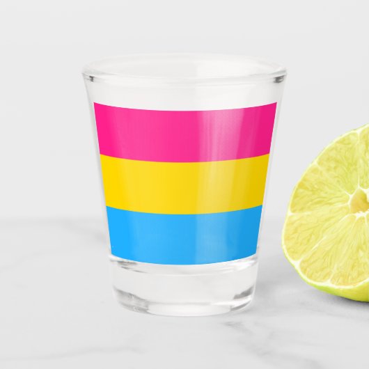 LGBTQ-Flag Pansexual Prilag Schnapsglas (Vorderseite)