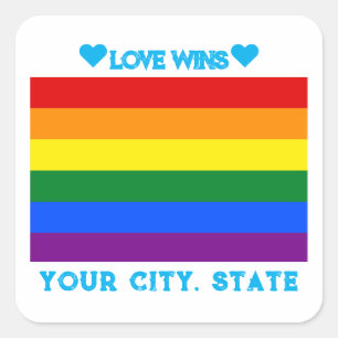 LGBTQ-Flag Quadratischer Aufkleber