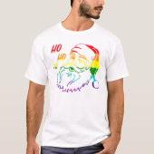 LGBTQ Flag Rainbow Weihnachten Weihnachtsmann T-Shirt (Vorderseite)