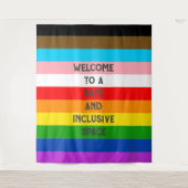 LGBTQ-Flag-Regenbogen mit benutzerdefinierbarer St Wandteppich (Vorderseite)