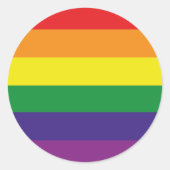 LGBTQ FLAG RUNDER AUFKLEBER (Vorderseite)