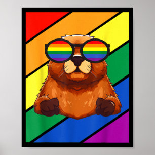 Lgbtq-Flagge Gay Pride Month Murmeltier Mit Lgbt G Poster