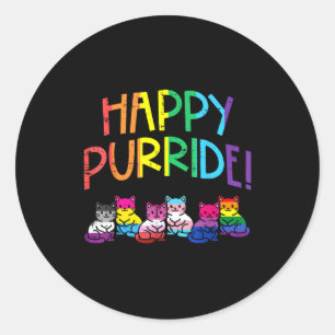 Lgbtq-Flaggenkatzen glückliche Purride Gay Pride M Runder Aufkleber