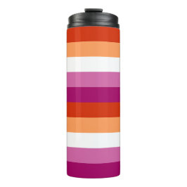 LGBTQ+ Flaggenstreifen für Lesben - Thermosbecher