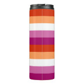 LGBTQ+ Flaggenstreifen für Lesben - Thermosbecher (Rückseite)