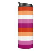 LGBTQ+ Flaggenstreifen für Lesben - Thermosbecher (Nach rechts gedreht)