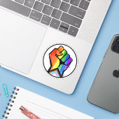 LGBTQ-FORTSCHRITTE AUFKLEBER (Laptop mit iPhone)