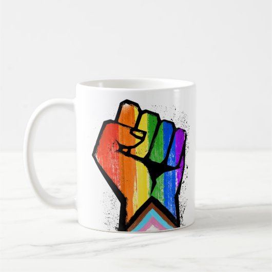 LGBTQ FORTSCHRITTE PRIDE ERSTE KAFFEE-TASSE KAFFEETASSE (Links)