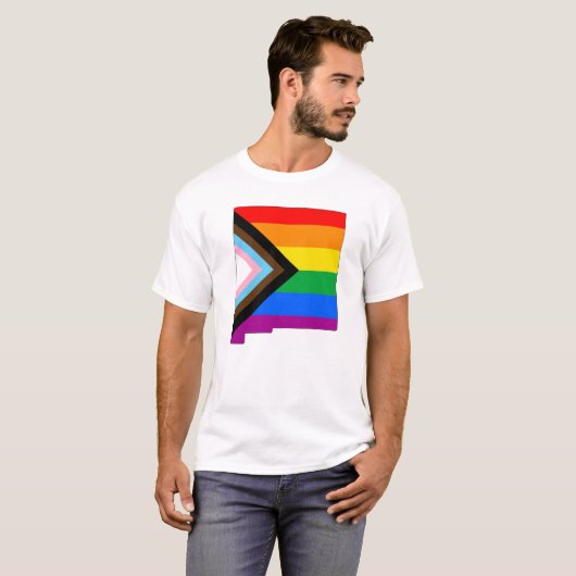 LGBTQ-Fortschrittsbericht des neuen mexikanischen  T-Shirt (Vorne ganz)