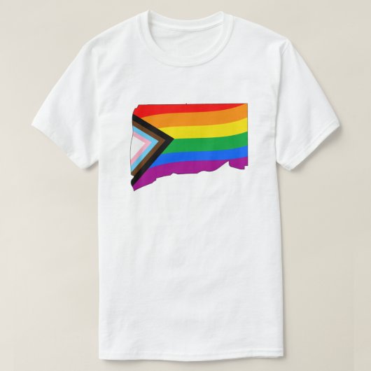 LGBTQ-Fortschrittsbericht für Connecticut Staatsst T-Shirt (Design vorne)