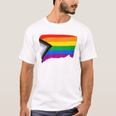 LGBTQ-Fortschrittsbericht für Connecticut Staatsst T-Shirt (Vorderseite)