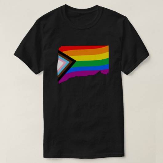 LGBTQ-Fortschrittsbericht für Connecticut Staatsst T-Shirt (Design vorne)