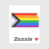 LGBTQ-Fortschrittsbericht für Kansas-Staatsstolz Aufkleber (Blatt)