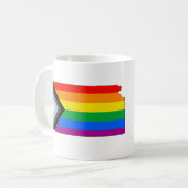 LGBTQ-Fortschrittsbericht für Kansas-Staatsstolz Kaffeetasse (Vorderseite Links)