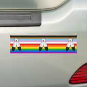 LGBTQ+-Fortschrittsflagge mit zwei Geistern Autoaufkleber (Auf Auto)