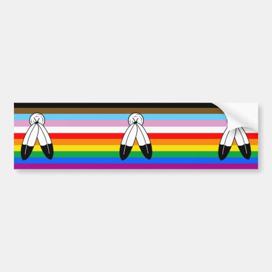 LGBTQ+-Fortschrittsflagge mit zwei Geistern Autoaufkleber (Vorne)