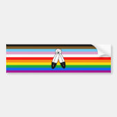 LGBTQ+-Fortschrittsflagge mit zwei Geistern Autoaufkleber (Vorne)