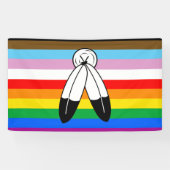 LGBTQ+-Fortschrittsflagge mit zwei Geistern Banner (Horizontal)