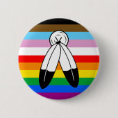 LGBTQ+-Fortschrittsflagge mit zwei Geistern Button (Vorderseite)