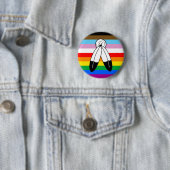 LGBTQ+-Fortschrittsflagge mit zwei Geistern Button (Beispiel)