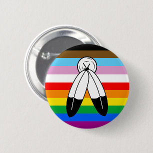 LGBTQ+-Fortschrittsflagge mit zwei Geistern Button