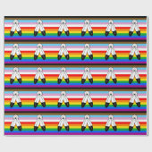 LGBTQ+-Fortschrittsflagge mit zwei Geistern Geschenkpapier (Flach)