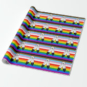 LGBTQ+-Fortschrittsflagge mit zwei Geistern Geschenkpapier (Ungerollt)