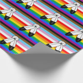 LGBTQ+-Fortschrittsflagge mit zwei Geistern Geschenkpapier (Ecke)