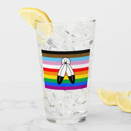 LGBTQ+-Fortschrittsflagge mit zwei Geistern Glas (Vorderseite Ice)