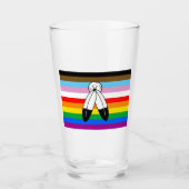 LGBTQ+-Fortschrittsflagge mit zwei Geistern Glas (Vorderseite)
