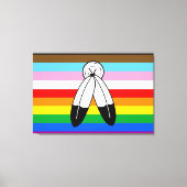 LGBTQ+-Fortschrittsflagge mit zwei Geistern Leinwanddruck (Vorderseite)