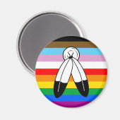 LGBTQ+-Fortschrittsflagge mit zwei Geistern Magnet (Vorderseite/Rückseite)