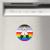 LGBTQ+-Fortschrittsflagge mit zwei Geistern Magnet (In Situ (Geschirrspüler))