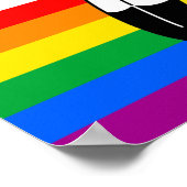 LGBTQ+-Fortschrittsflagge mit zwei Geistern Poster (Ecke)