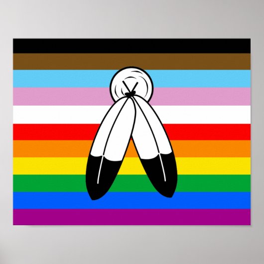 LGBTQ+-Fortschrittsflagge mit zwei Geistern Poster (Vorne)