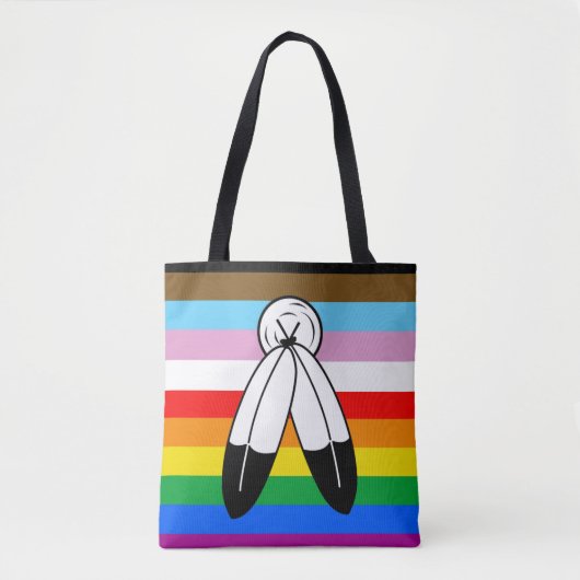LGBTQ+-Fortschrittsflagge mit zwei Geistern Tasche (Vorderseite)
