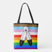 LGBTQ+-Fortschrittsflagge mit zwei Geistern Tasche (Rückseite)