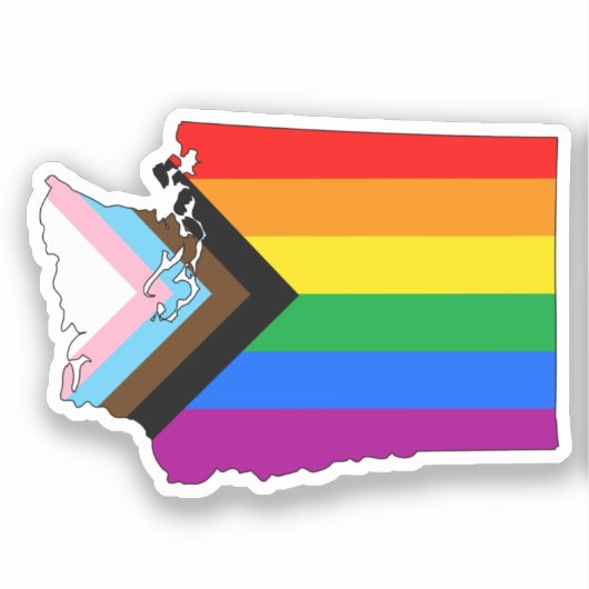 LGBTQ-Fortschrittspass in Washington Staatsstolz Aufkleber (Vorderseite)
