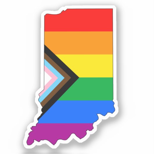 LGBTQ-Fortschrittsstolz auf Indiana Staatsstolz Aufkleber (Vorderseite)