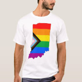 LGBTQ-Fortschrittsstolz auf Indiana Staatsstolz T-Shirt (Vorderseite)