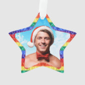 LGBTQ-Foto-Flaggenstern Ornament (Rückseite)