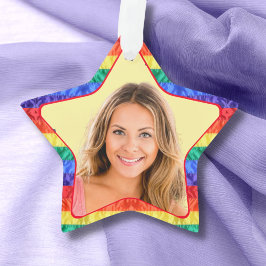 LGBTQ-Foto-Flaggenstern Ornament