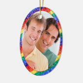LGBTQ-Foto-Gay Pride-Regenbogenflagge Keramik Ornament (Links)
