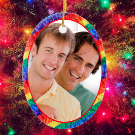 LGBTQ-Foto-Gay Pride-Regenbogenflagge Keramik Ornament