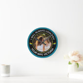 LGBTQ Foto Wedding Couple Rainbow Custom Runde Wanduhr (Zuhause)